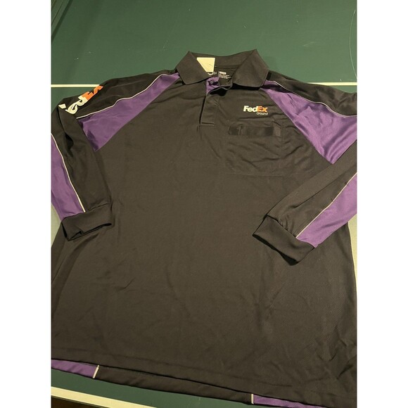 FedEx Employee Uniform Long Sleeve Reflective Polo Shirt XL GREAT CONDITION - Picture 3 of 8